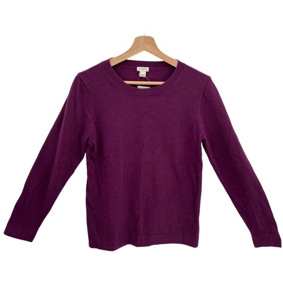 J. CREW Wool Blend Crewneck Pull Over Purple Sweater Size S NEW - Picture 1 of 7